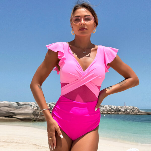 Europe and the United States Amazon swimsuit women's quick-drying sports one-piece swimsuit - Image 4