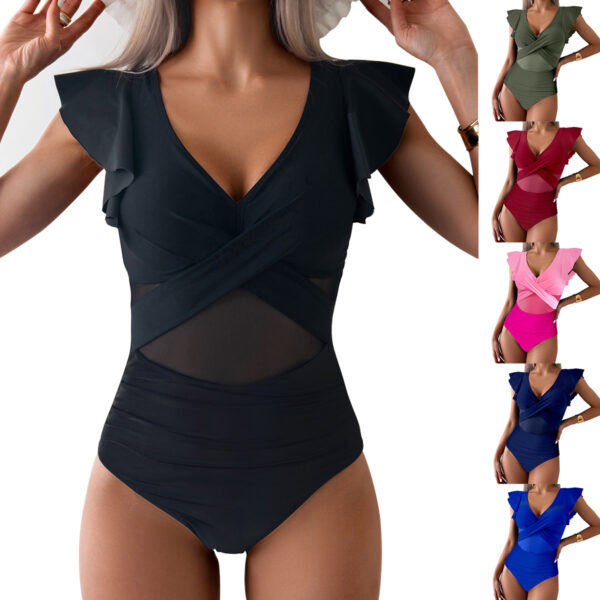 Europe and the United States Amazon swimsuit women's quick-drying sports one-piece swimsuit