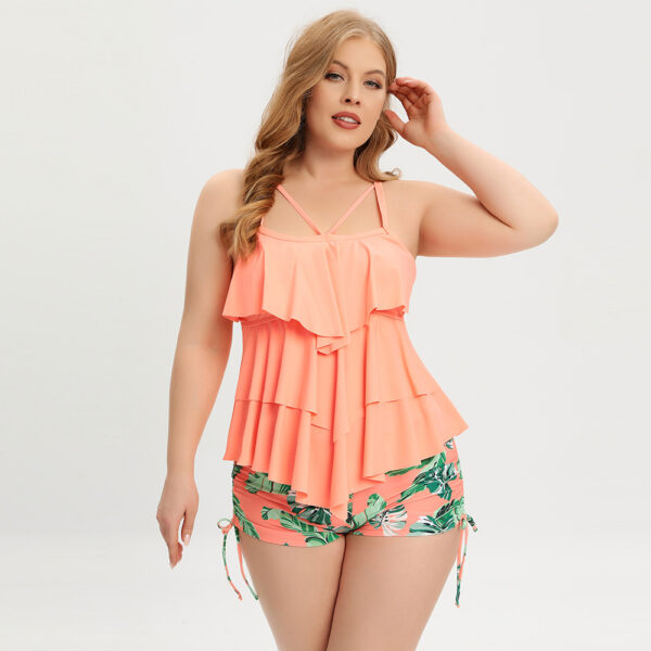 Plus Size Floral Printed Swimwear Women High Waist Swimsuit Female Two Pieces Bathing Suit - Image 5