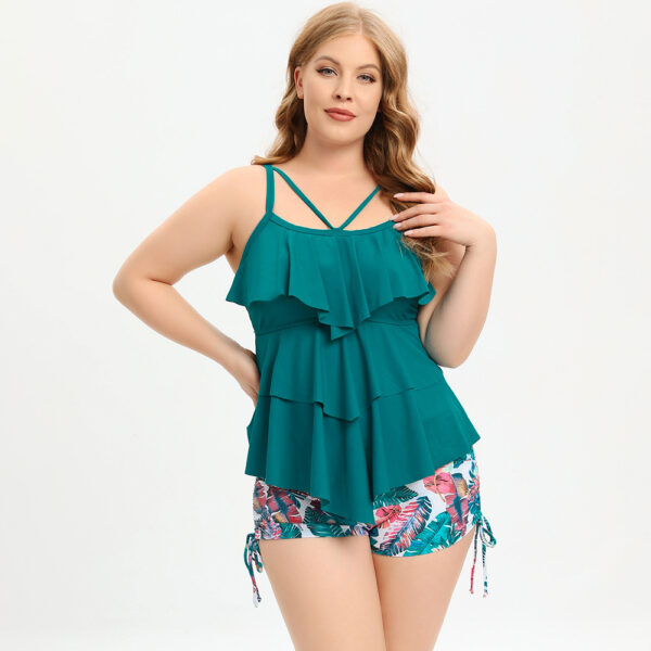 Plus Size Floral Printed Swimwear Women High Waist Swimsuit Female Two Pieces Bathing Suit - Image 7