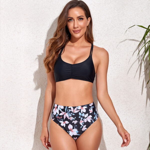 Swimsuit New Arrival Corrugated Breast Style 2 Piece White Swimsuit Short Sleeve Swimsuit - Image 2