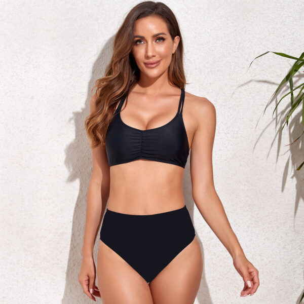 Swimsuit New Arrival Corrugated Breast Style 2 Piece White Swimsuit Short Sleeve Swimsuit - Image 7